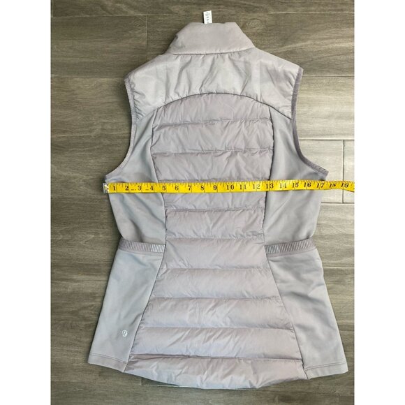Lululemon Down For it All  Lavender Sz 8 Puff Vest Goose Down Zip Pockets Luxury - Picture 5 of 12